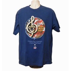 Walt Disney World Tee Shirt XL Blue Magic Music Days Kissimmee Florida Cotton